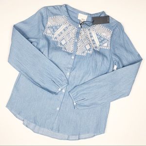 Greylin Long Sleeve Button Down Top